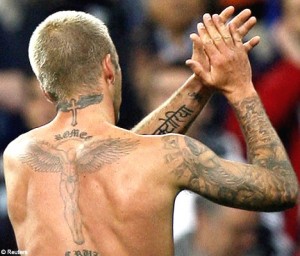 David Beckham Neck Tattoo