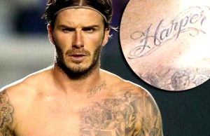 David Beckham Harper Chest Tattoo