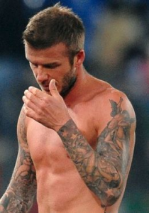 David Beckham Left Sleeve Tattoos