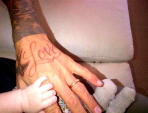 David Beckham Love Hand Tattoo