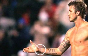 David Beckham Sleeve Tattoo Roman Numeral