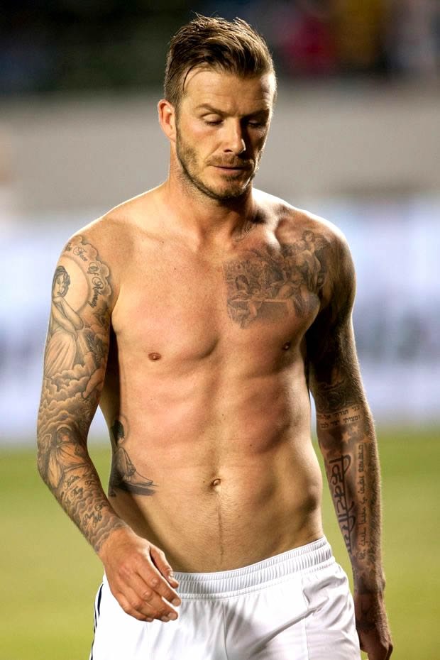 David Beckham Chest Tattoos - Beckham Tattoos