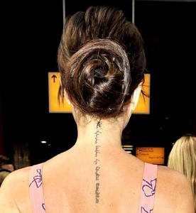 Victoria Beckham Neck Tattoo