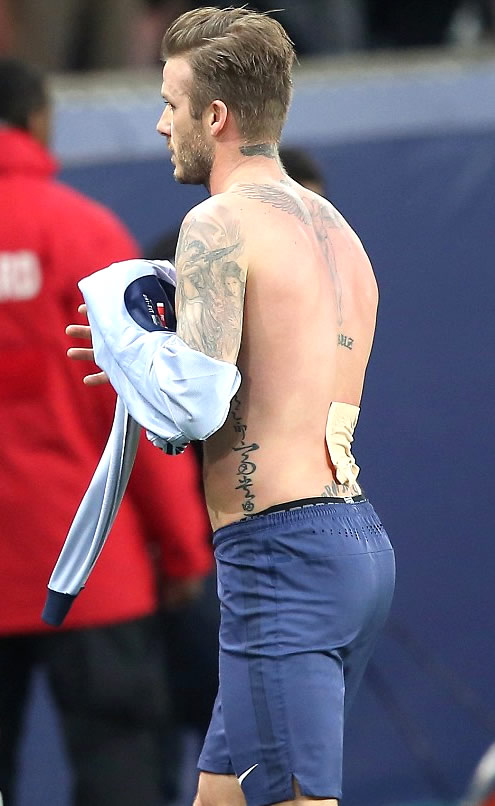 David Beckham New Tattoo Bandage