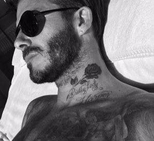 david beckham rose tattoo